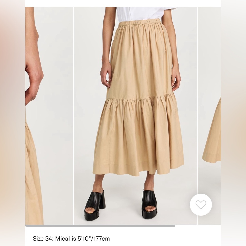 Ganni Cotton Poplin Maxi Flounce Skirt - size 36